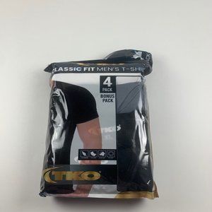 TKO Mens Classic Fit T-Shirt 4-Pack Crew Neck Tees BLK/GRY/WHT Size XL NWT 8290